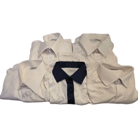 Collars and Co Other - NWOT Collars & Co Bundle 5pc Mens Shirts Mixed Sizes Spread & Quattro Flaws READ